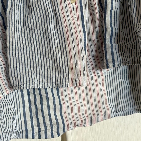 Madewell striped drawstring button front‎ blouse size Small Host Pick! - Picture 7 of 14